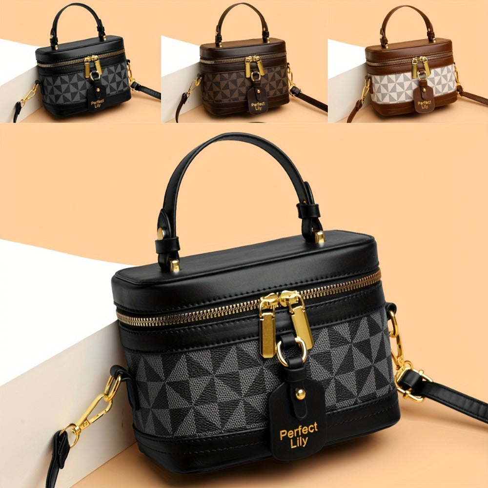 Crossbody Bag for Women – Mini, Vanity Structured Box Geometric Monogram – detail view 8