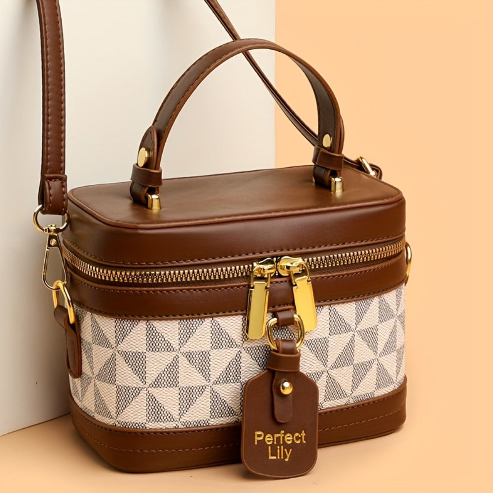 Crossbody Bag for Women – Mini, Vanity Structured Box Geometric Monogram – detail view 9