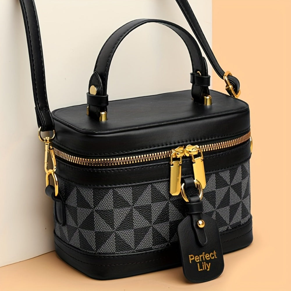 Crossbody Bag for Women – Mini, Vanity Structured Box Geometric Monogram – detail view 10