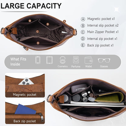Crossbody Bag for Women – Multi Pocket, Lightweight, Adjustable Strap, for Travel & Work – detail view 13