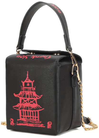 Crossbody Bag for Women – Novelty Fun Geometric Print Square – detail view 22