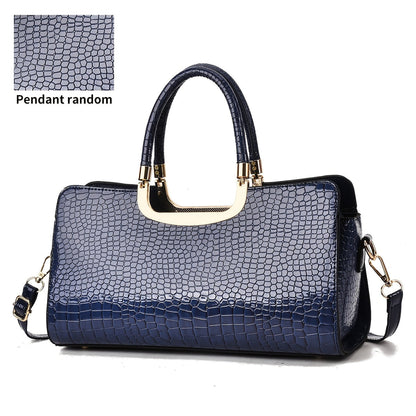 Crossbody Bag for Women – Polyester, Croc Print Glossy Evening Way – front view - product view 27