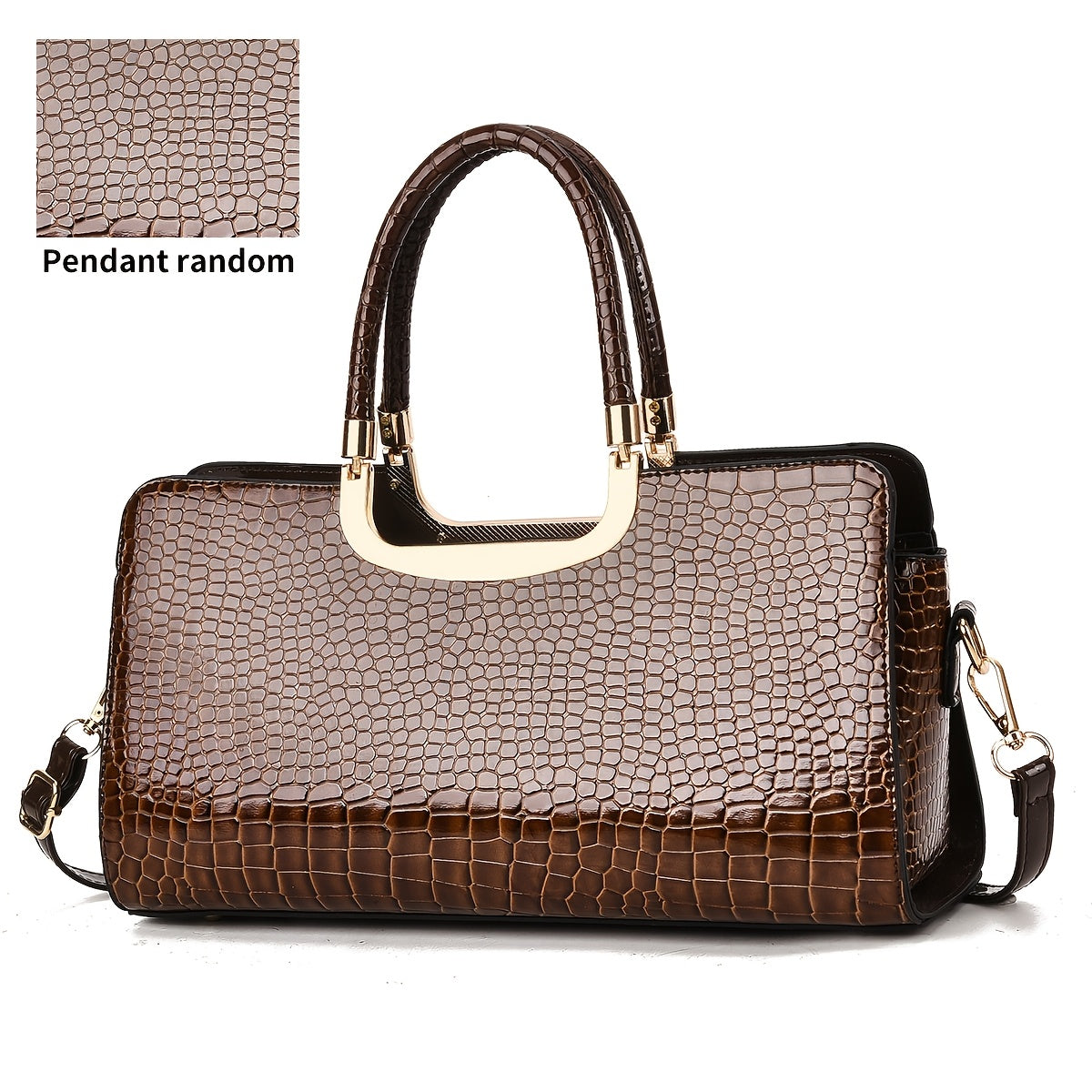 Crossbody Bag for Women – Polyester, Croc Print Glossy Evening Way – detail view 29