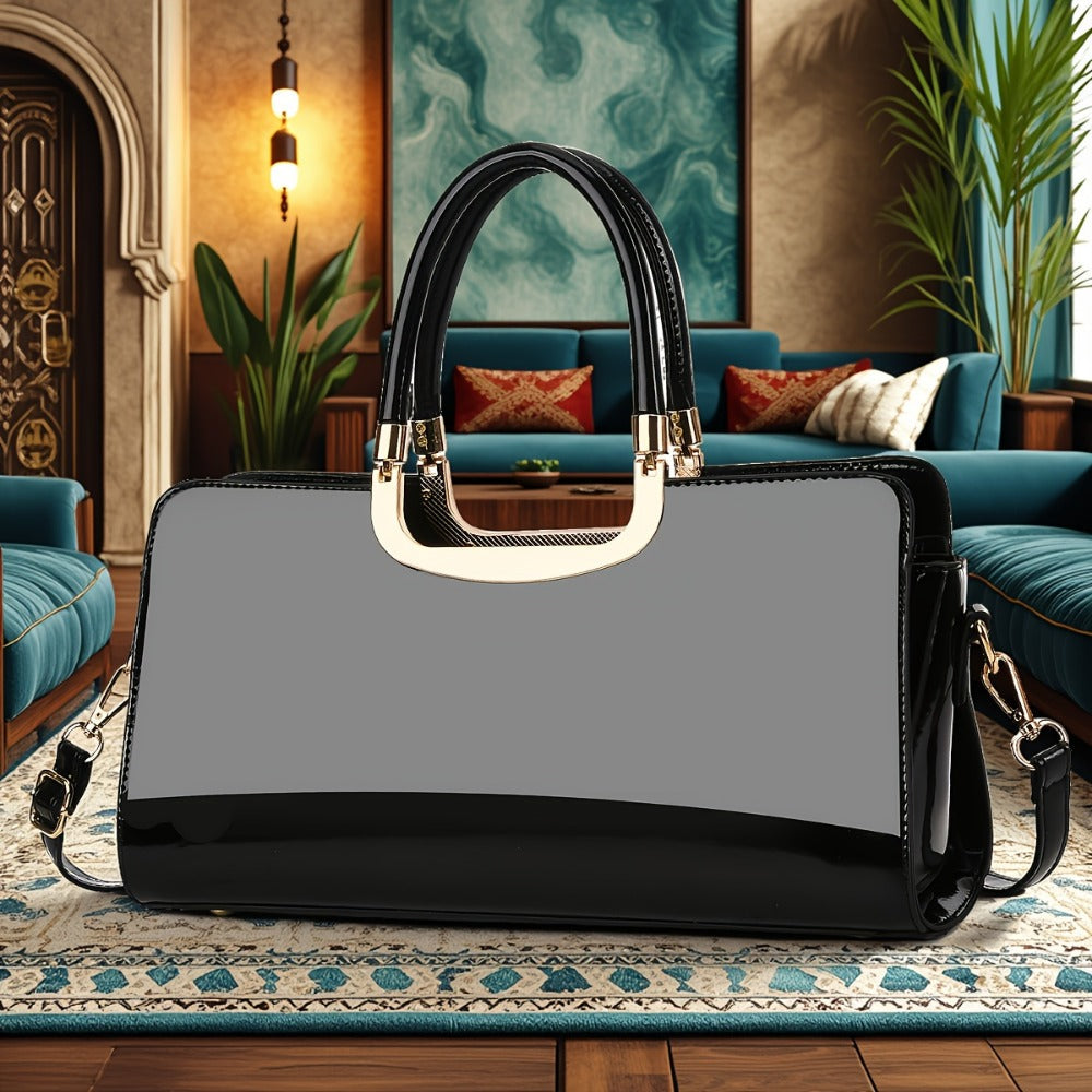 Crossbody Bag for Women – Polyester, Croc Print Glossy Evening Way – detail view 19