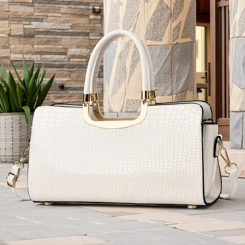 Crossbody Bag for Women – Polyester, Croc Print Glossy Evening Way – detail view 26