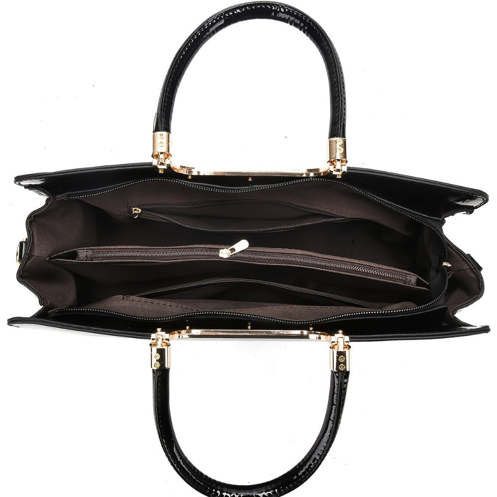 Crossbody Bag for Women – Polyester, Croc Print Glossy Evening Way – detail view 9