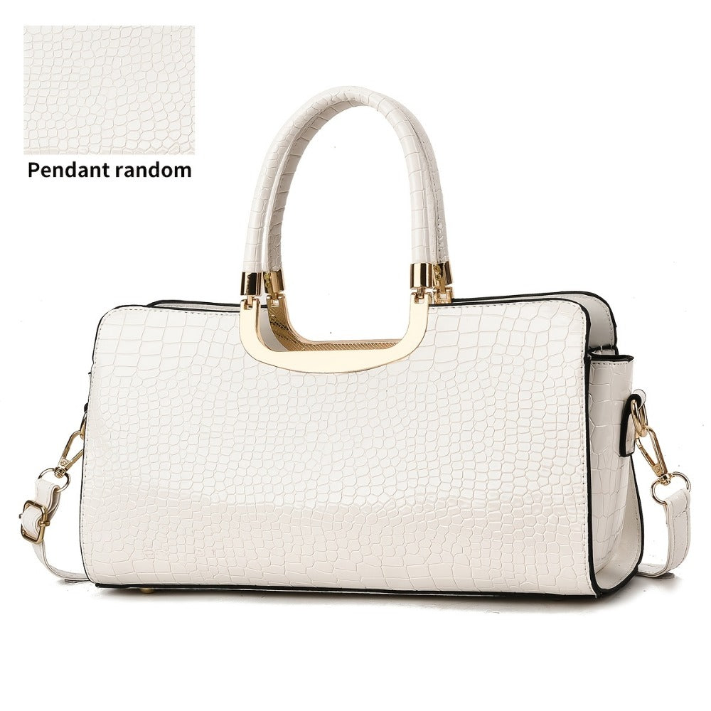 Crossbody Bag for Women – Polyester, Croc Print Glossy Evening Way – detail view 12