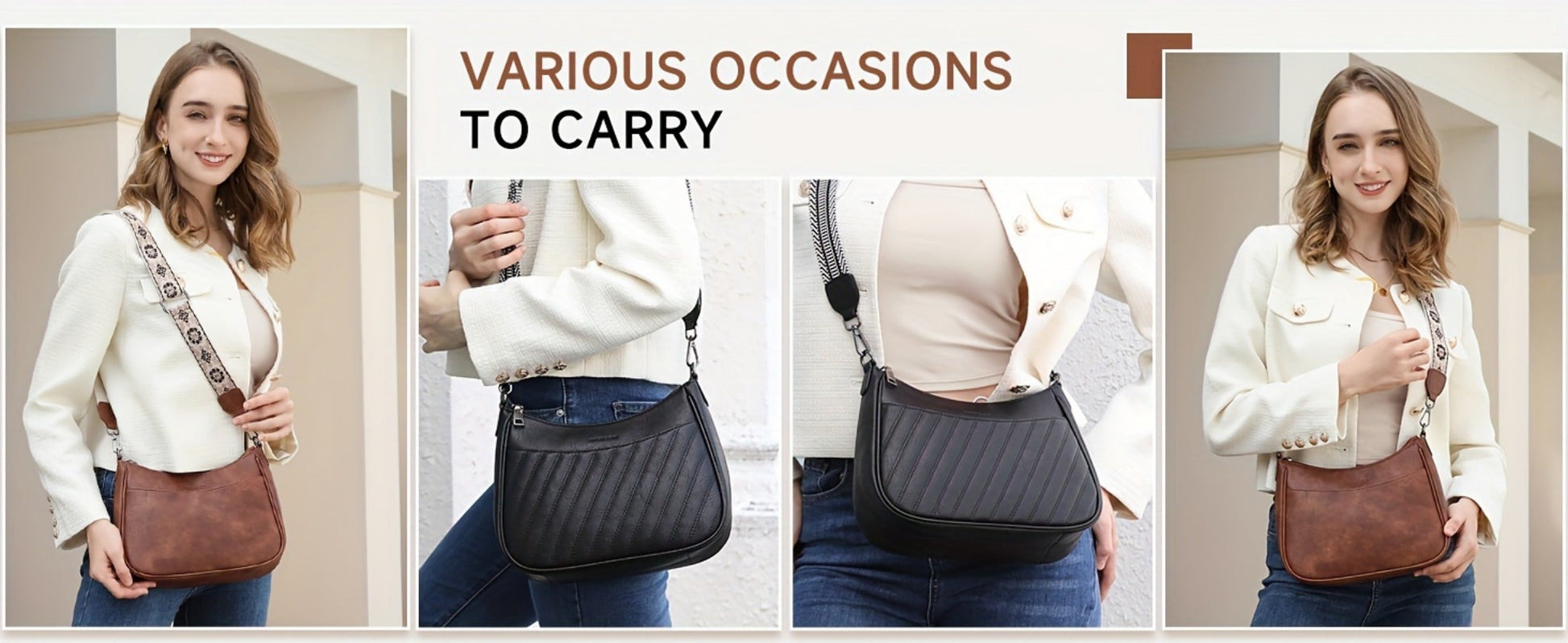 Crossbody Bag for Women – 7 Colors, PU Leather, Adjustable Strap – detail view 19