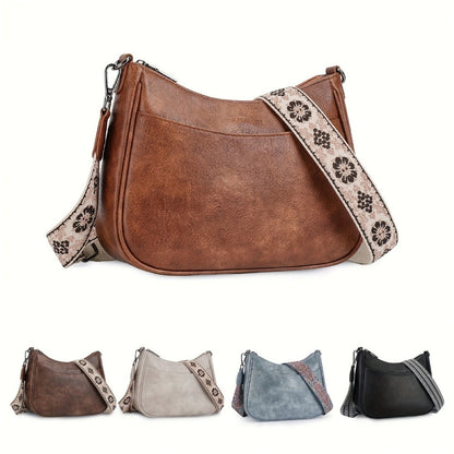Crossbody Bag for Women – 7 Colors, PU Leather, Adjustable Strap – front view