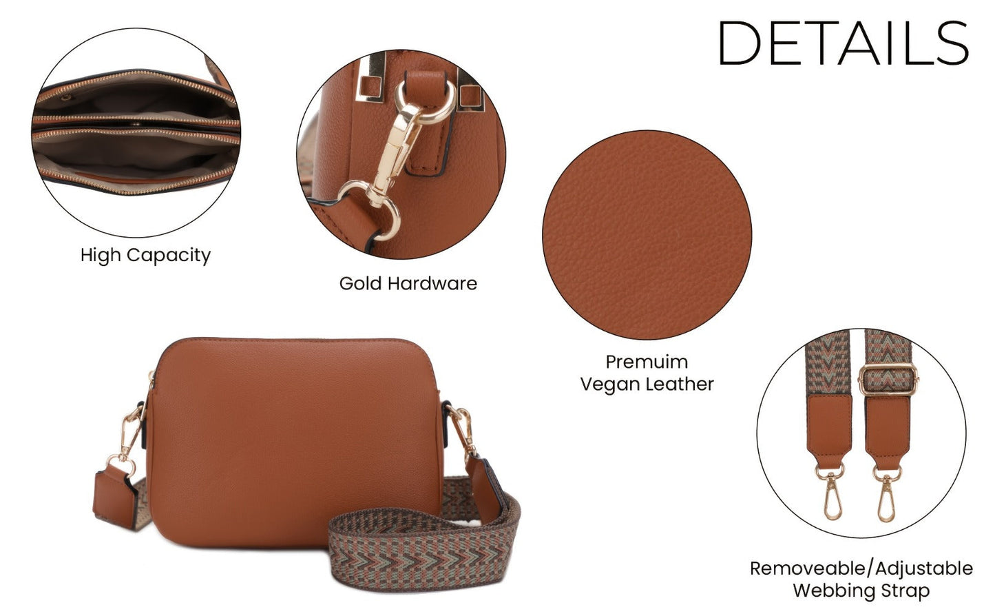 Crossbody Bag for Women – 8 Colors, PU Leather, for Everyday Use – detail view 19