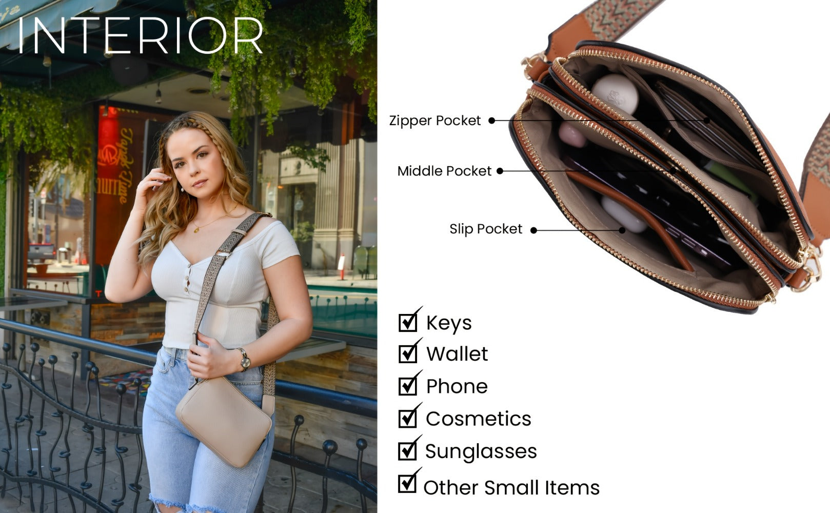 Crossbody Bag for Women – 8 Colors, PU Leather, for Everyday Use – detail view 20