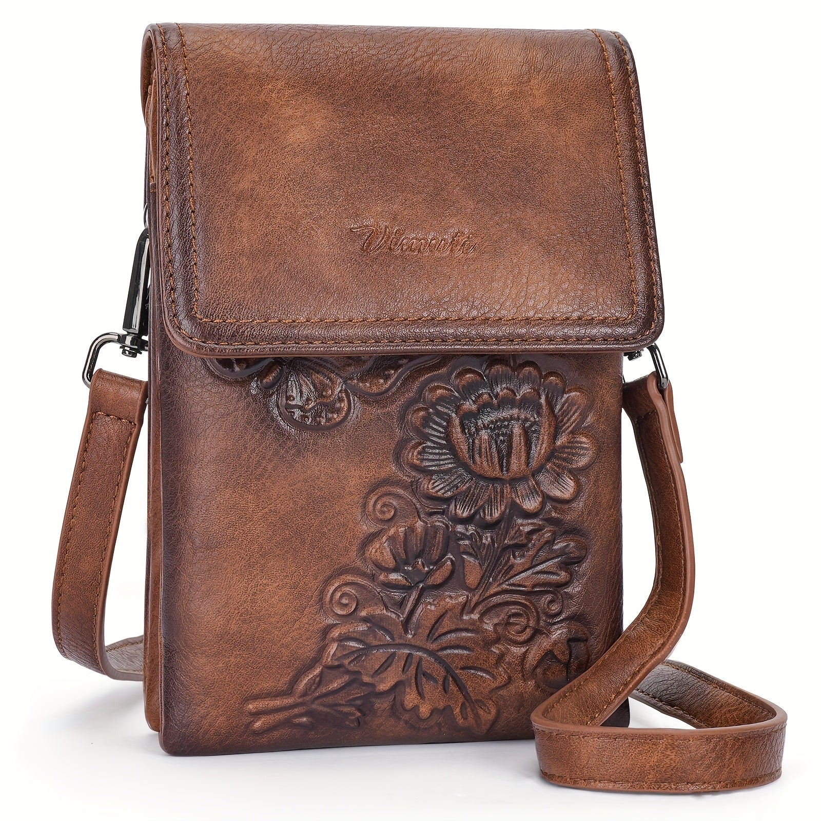 Crossbody Bag for Women – PU Leather, Quilted – front view - product view 11