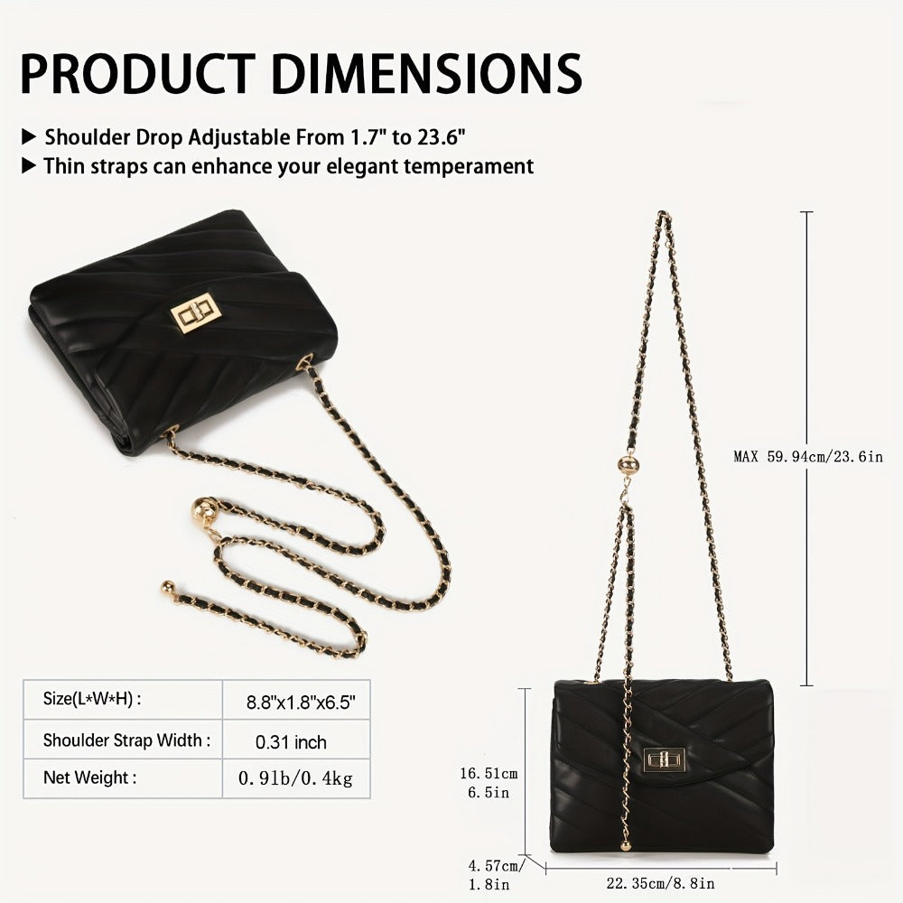 Crossbody Bag for Women – PU Leather, Quilted, for Travel & Everyday Use – detail view 11