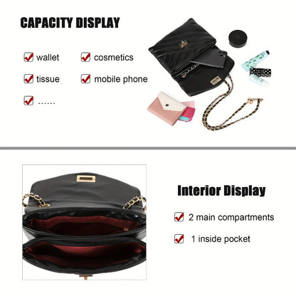 Crossbody Bag for Women – PU Leather, Quilted, for Travel & Everyday Use – detail view 12