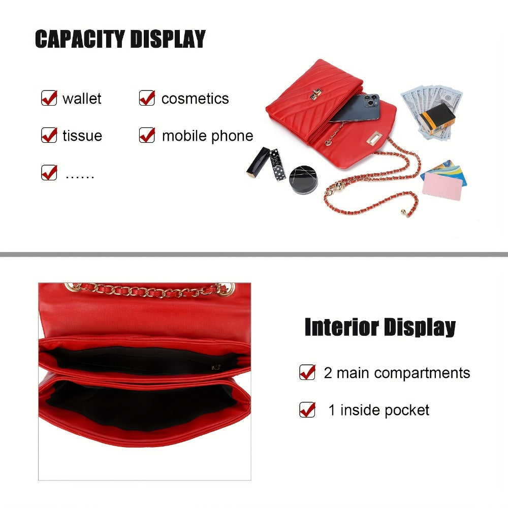 Crossbody Bag for Women – PU Leather, Quilted, for Travel & Everyday Use – detail view 17