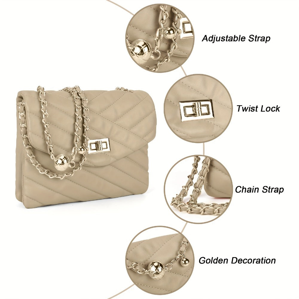 Crossbody Bag for Women – PU Leather, Quilted, for Travel & Everyday Use – detail view 20