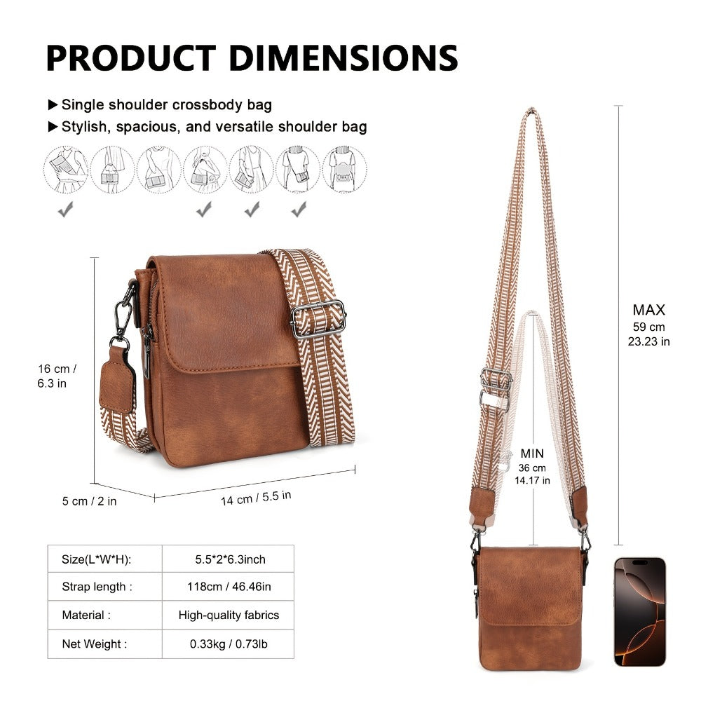 Crossbody Bag for Women – PU Leather, for Travel & Everyday Use – detail view 7