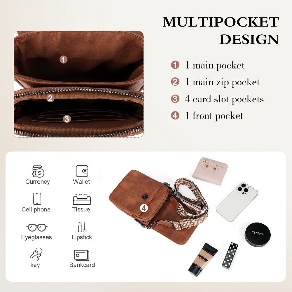 Crossbody Bag for Women – PU Leather, for Travel & Everyday Use – detail view 9