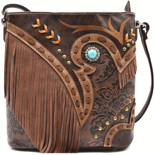 Crossbody Bag for Women – PU Leather, Multi-Pocket, for Travel & Work – front view