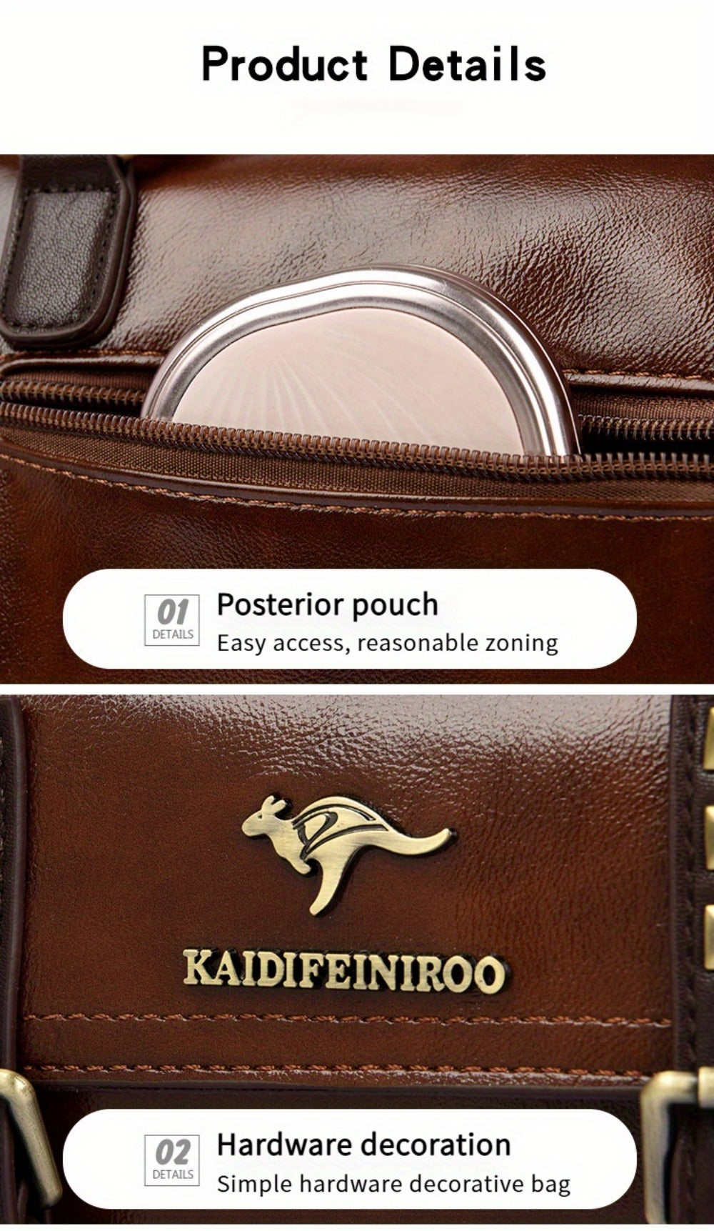 Crossbody Bag for Women – PU Leather, Large Capacity, Multi-Pocket, for Travel & – detail view 34
