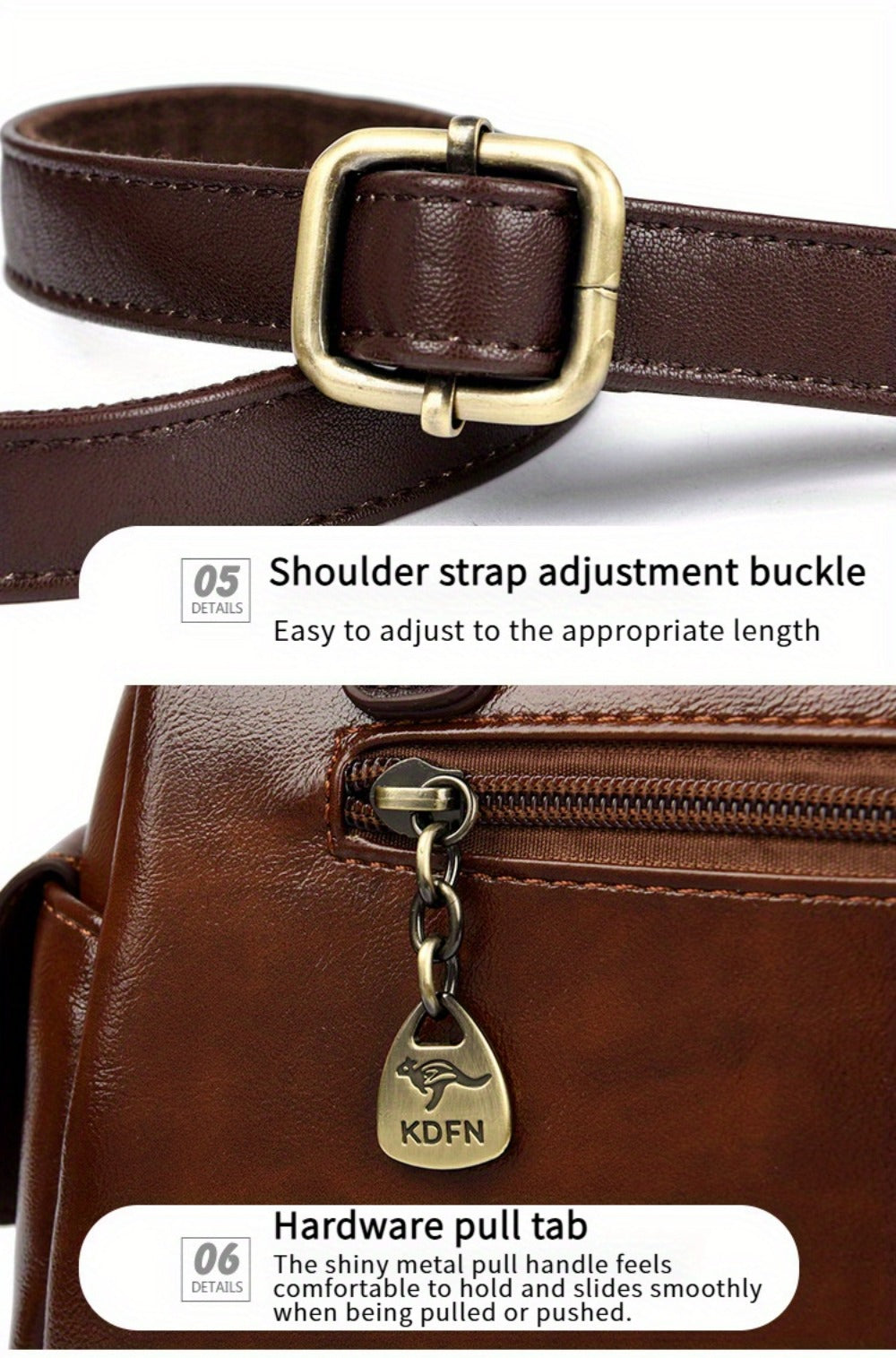 Crossbody Bag for Women – PU Leather, Large Capacity, Multi-Pocket, for Travel & – detail view 36