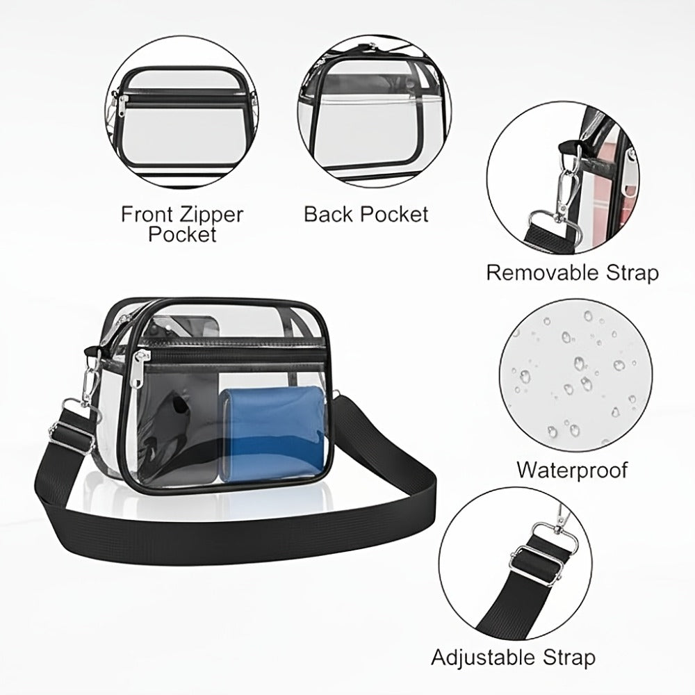 Crossbody Bag – PVC, Clear, Transparent, Adjustable Strap – detail view 4