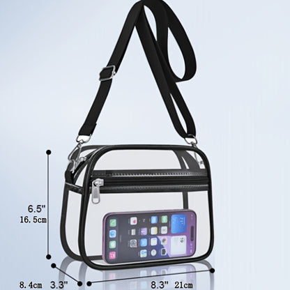 Crossbody Bag – PVC, Clear, Transparent, Adjustable Strap – detail view 5