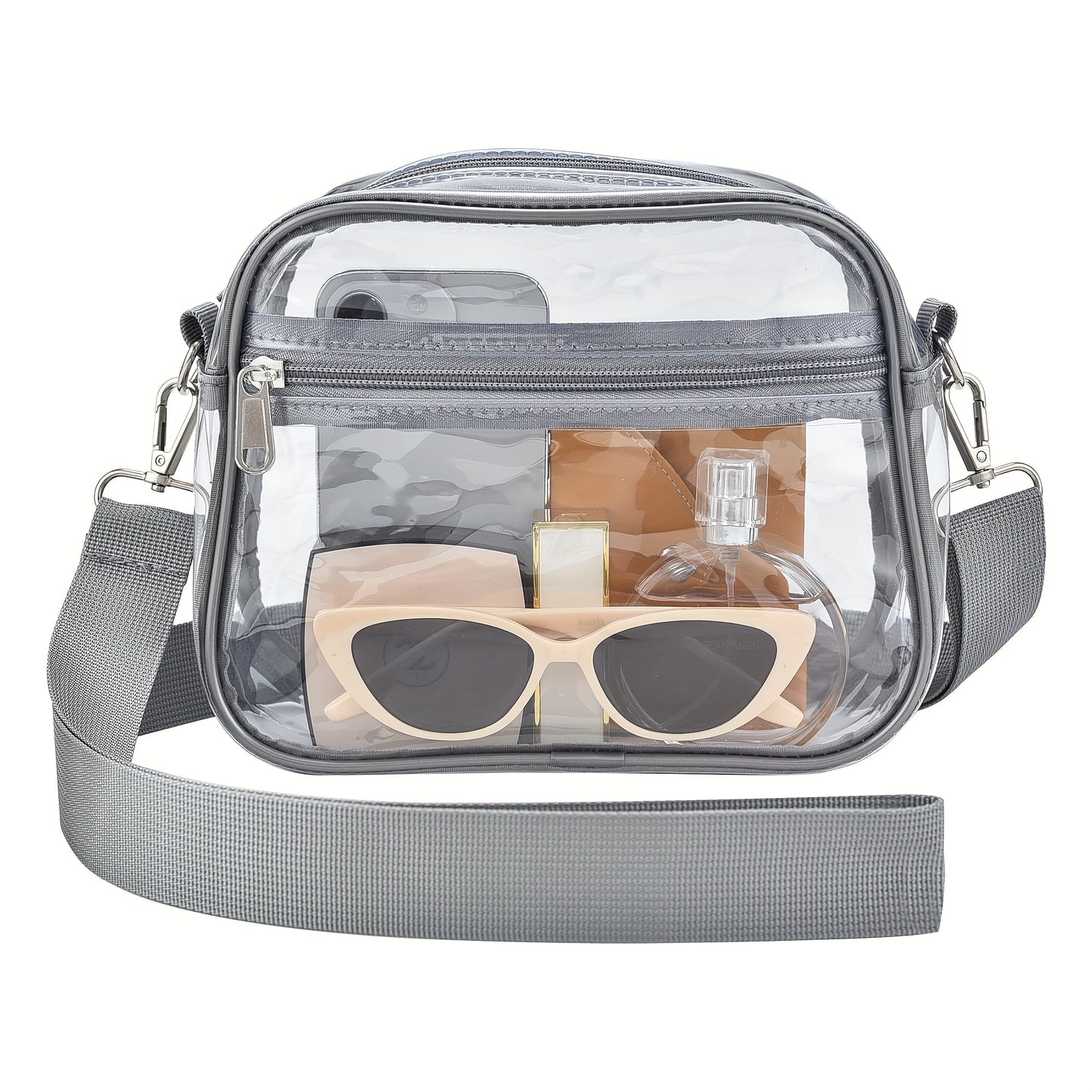 Crossbody Bag for Women – PVC, Clear, Transparent, Adjustable Strap – detail view 24