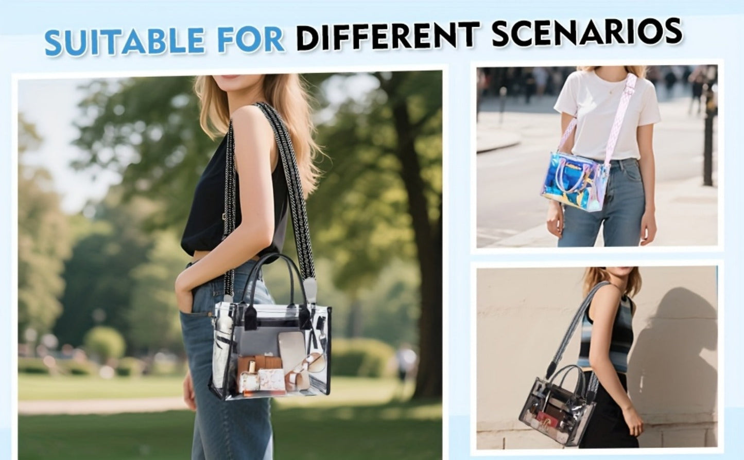 Crossbody Bag for Women – PVC, Clear, for Travel & Everyday Use – detail view 12