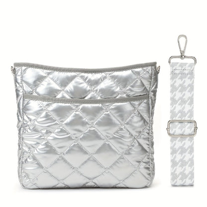 Crossbody Bag for Women – Quilted, Quilted Puffer Zipper Fashion Metallic – detail view 4