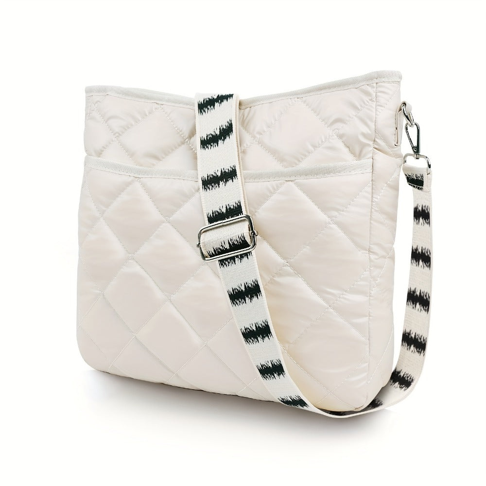Crossbody Bag for Women – Quilted, Quilted Puffer Zipper Fashion Metallic – detail view 5