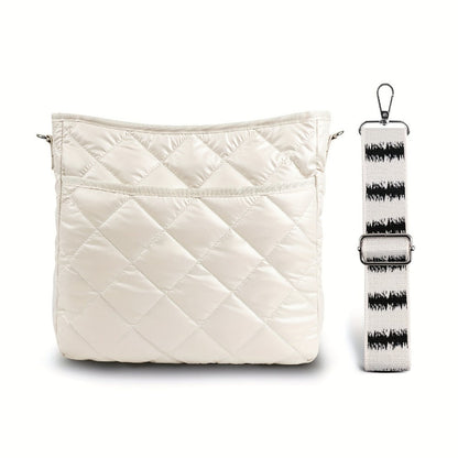 Crossbody Bag for Women – Quilted, Quilted Puffer Zipper Fashion Metallic – detail view 10