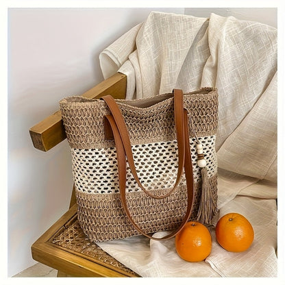 Crossbody Bag for Women – Straw, for Travel & Everyday Use – front view
