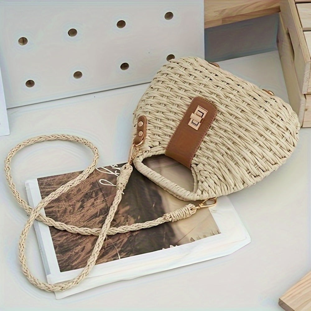 Crossbody Bag for Women – Straw, Polyester, Lightweight, for Travel & Everyday Use – detail view 4