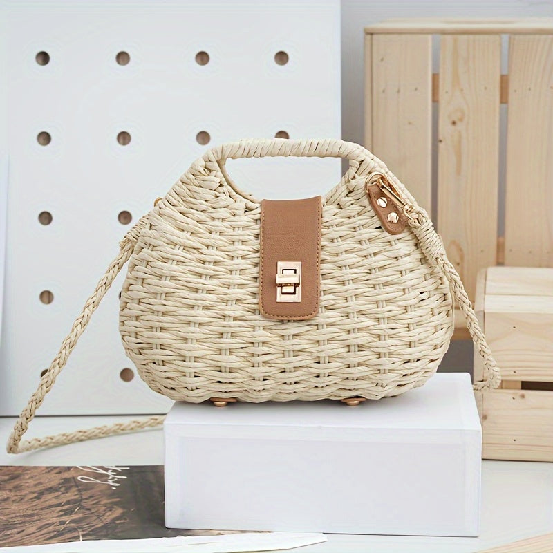 Crossbody Bag for Women – Straw, Polyester, Lightweight, for Travel & Everyday Use – front view - product view 12