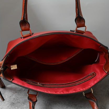 Crossbody Bag for Women – Textured Satchel Vintage Western Colorblock – detail view 3