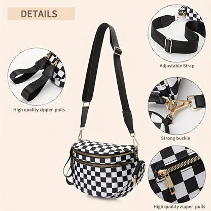 Crossbody Bag for Women – for Travel & Everyday Use, Detachable Strap Plaid Multi – detail view 14