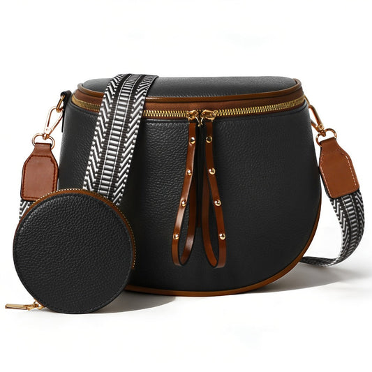 Crossbody Bag for Women – for Travel & Everyday Use, Detachable Strap Plaid Multi – front view