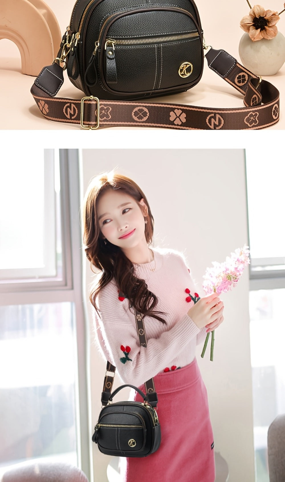 Crossbody Bag for Women – for Travel & Everyday Use, Square Multifunctional Handheld – detail view 5