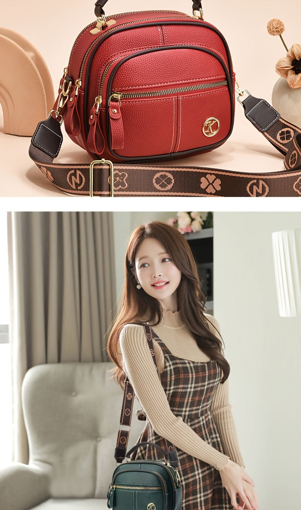 Crossbody Bag for Women – for Travel & Everyday Use, Square Multifunctional Handheld – detail view 7