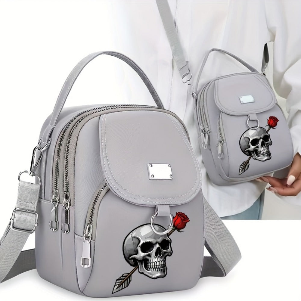 Crossbody Bag for Women – for Travel & Everyday Use, Rose Arrow Print Zipper Closure – detail view 2