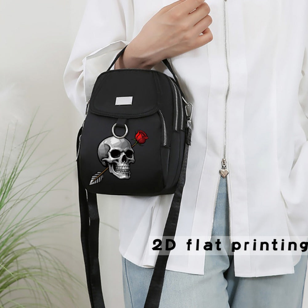 Crossbody Bag for Women – for Travel & Everyday Use, Rose Arrow Print Zipper Closure – detail view 3