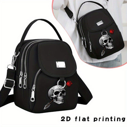 Crossbody Bag for Women – for Travel & Everyday Use, Rose Arrow Print Zipper Closure – front view