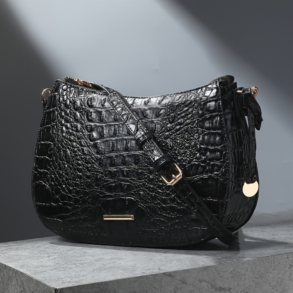 Crossbody Bag for Women – for Travel & Everyday Use, Crocodile Pattern Vintage Textured – detail view 19