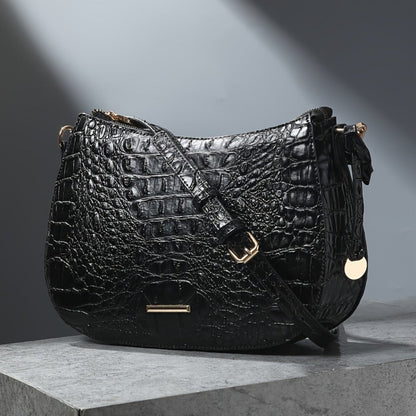 Crossbody Bag for Women – for Travel & Everyday Use, Crocodile Pattern Vintage Textured – detail view 19
