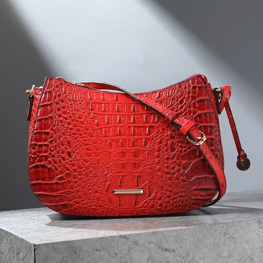 Crossbody Bag for Women – for Travel & Everyday Use, Crocodile Pattern Vintage Textured – detail view 6