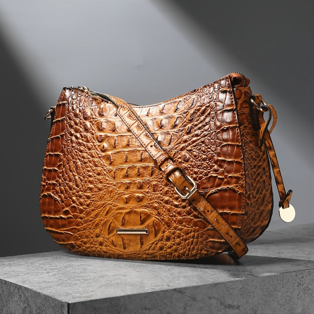 Crossbody Bag for Women – for Travel & Everyday Use, Crocodile Pattern Vintage Textured – detail view 25