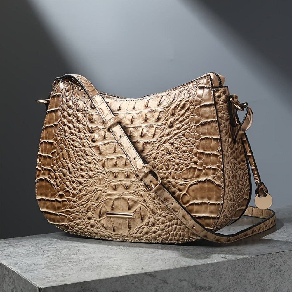 Crossbody Bag for Women – for Travel & Everyday Use, Crocodile Pattern Vintage Textured – detail view 26