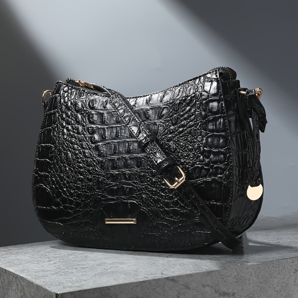 Crossbody Bag for Women – for Travel & Everyday Use, Crocodile Pattern Vintage Textured – detail view 28