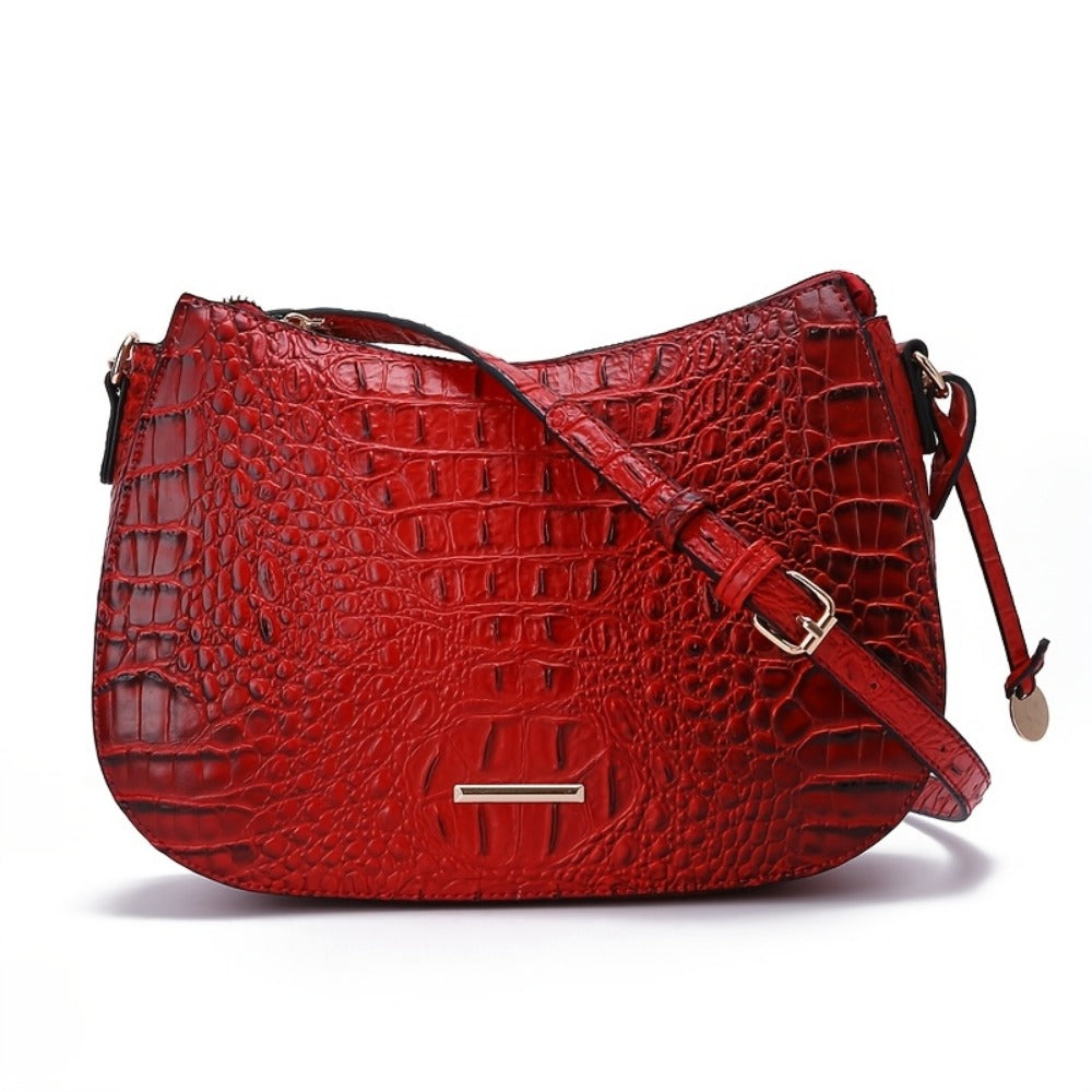 Crossbody Bag for Women – for Travel & Everyday Use, Crocodile Pattern Vintage Textured – detail view 9